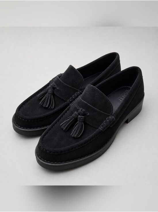 Born Shoes - BOC Born Black Suede Loafers Women's Size 8